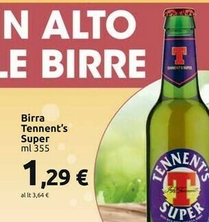 Carrefour Market Tennent's Birra Super offerta