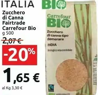 Carrefour Zucchero Di Canna Fairtrade offerta