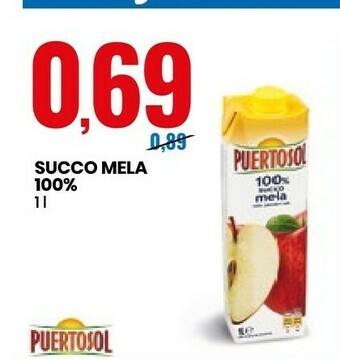 Eurospin Puertosol 100% Succo Di Mela 1000 ml offerta
