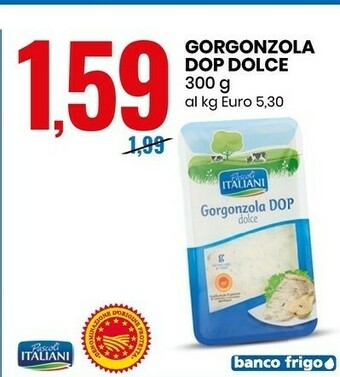Eurospin Pascoli Italiani - Gorgonzola DOP Dolce 300 G offerta