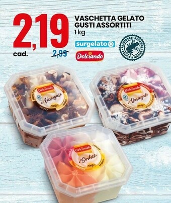 Eurospin Dolciando Vaschetta Gelato Gusti Assortiti offerta