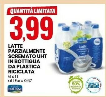 Eurospin Pascoli Italiani Latte Parzialmente Scremato UHT 1000 G(ml) offerta