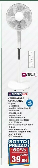 Happy Casa Lux Ventilatore offerta