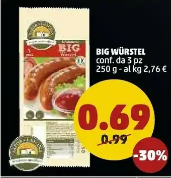 PENNY Big Wurstel 350 G offerta