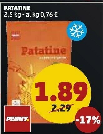 PENNY Patatine 2500 G offerta