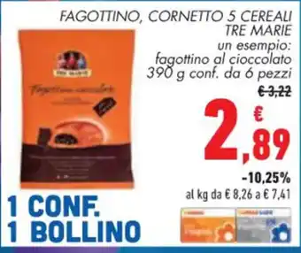 Tre Marie Fagottino, Cornetti 5 Cereali fagottino al cioccolato 390 g conf. da 6 pezzi