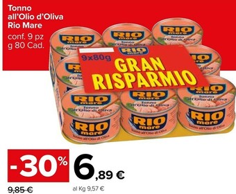 Carrefour Market Rio Mare Tonno Rio mare offerta