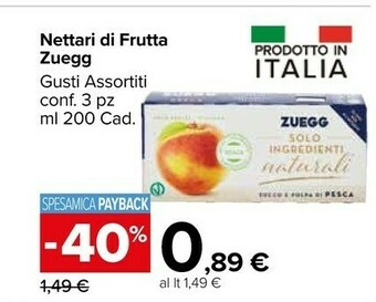 Carrefour Market Zuegg Succhi di frutta offerta