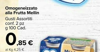 Carrefour Mellin Omogeneizzati offerta