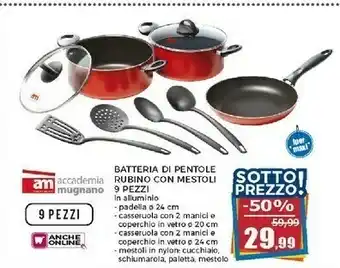 Happy Casa Rubino Batteria pentole offerta