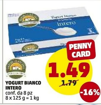PENNY Sapor Di Cascina Yogurt Bianco Intero offerta