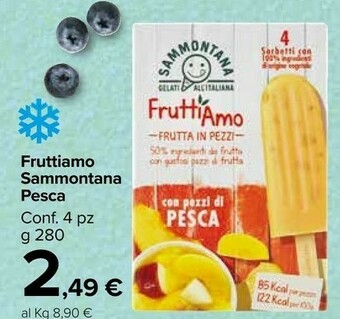 Carrefour Market Sammontana Fruttiamo Frutta In Pezzi Con Pezzi Di Pesca 280 G(ml) offerta
