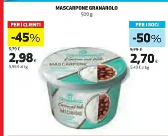 Coop Granarolo Mascarpone offerta