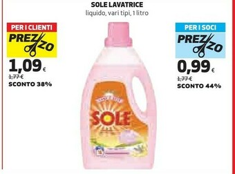 Coop Sole Detersivo lavatrice offerta