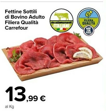 Carrefour Market Carrefour Fettine Sottili Di Bovino Adulto Filiera Qualità offerta