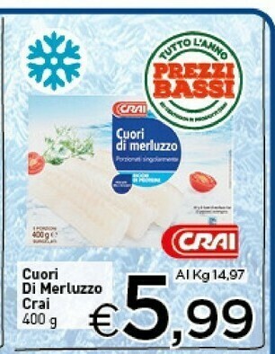 Crai Crai - Cuori Di Merluzzo 400 G(ml) offerta