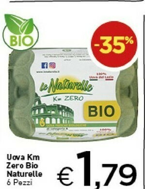 Crai Le Naturelle 6 Uova Fresche Biologiche Km Zero offerta