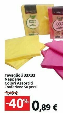 Carrefour Market Tovaglioli 33x33 Nappage offerta