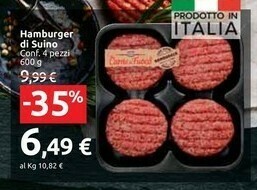 Carrefour Market Hamburger Di Suino offerta