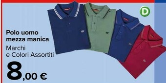 Carrefour Market Polo Uomo Mezza Manica offerta