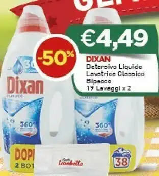 Crai Dixan Detersivo Liquido Lavatrice Classico Bipacco offerta