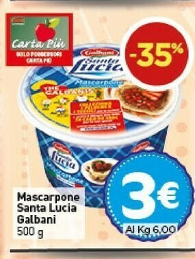Crai Galbani Mascarpone Santa Lucia 500 G(ml) offerta