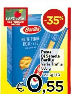 Crai Barilla Mezze Penne Rigate 500 G(ml) offerta