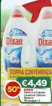 Crai Dixan Detersivo Liquido Lavatrice Classico 19 Lavaggi offerta