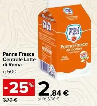 Carrefour Market Centrale Del Latte Di Milano - Panna Fresca 500 G(ml) offerta