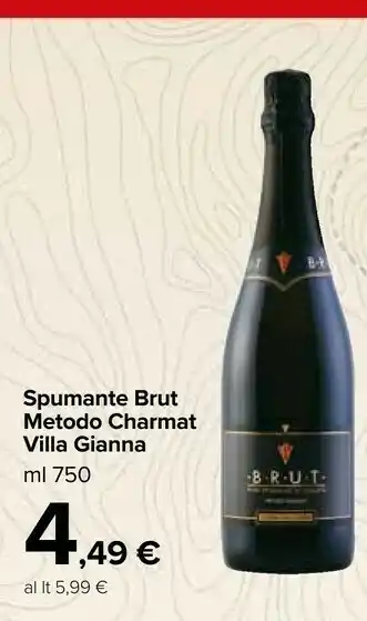 Carrefour Market Villa Gianna Spumante Brut Metodo Charmat offerta