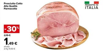 Carrefour Market Parmacotto Prosciutto Cotto Di Alta Qualità offerta