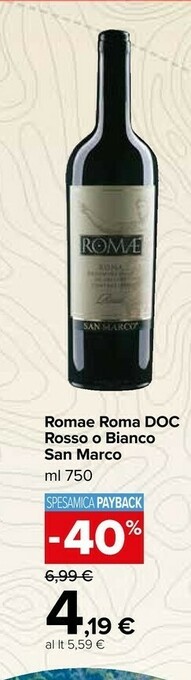 Carrefour San marco Romae Roma Doc Rosso O Bianco offerta