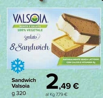 Carrefour Valsoia Gelato Sandwich 320 G(ml) offerta