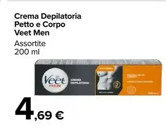 Carrefour Veet Crema Depilatoria Petto E Corpo Men offerta