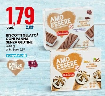 Eurospin Dolciando Biscotti Gelato/ Coni Panna Senza Glutine offerta