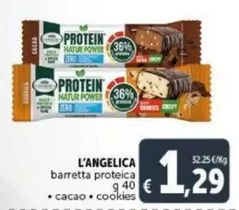 Deco Supermercati L'Angelica barretta proteica g 40 cacao/cookies offerta