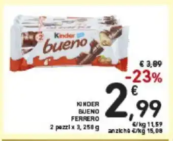 Conad Kinder Bueno Ferrero 2 pezzi x 3, 258 g offerta