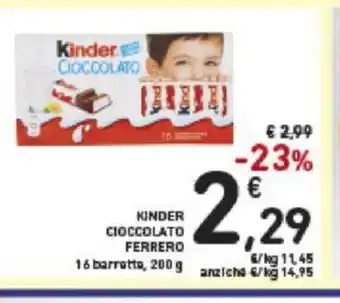 Conad Kinder Cioccolato Ferrero 16 barretta, 200 g offerta