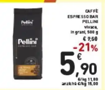 Conad Caffè Espresso Bar Pellini vivace, in grani, 500 g offerta