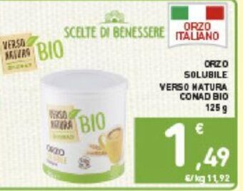 Conad Orzo Solubile Verso Natura Conad Bio 125 g offerta