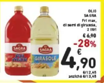 Conad Olio Sagra Fri mar, di sarri di girasolo, 2 litri offerta