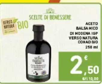 Conad Aceto Balsamico Di Modena IGP Verso Natura Conad Bio 250 ml offerta
