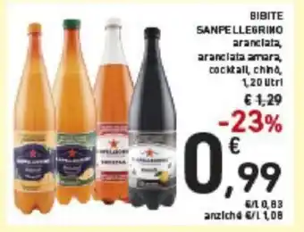 Conad Bibite San Pellegrino aranciata, aranciata amara, cocktail, chino, 1,20 litri offerta