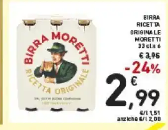Conad Birra Moretti Ricetta Originale 33 cl x 6 offerta
