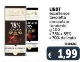Lindt excellence tavoletta cioccolato fondente g 100