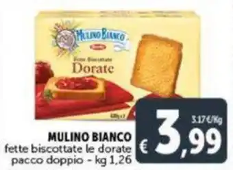 Deco Supermercati Mulino Bianco fette biscottate le dorate pacco doppio 1,26 kg offerta
