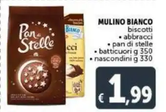 Mulino Bianco biscotti abbraccia/pan di stelle/batticuori g 350/nascondini g 330