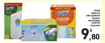 Conad Swiffer Duster Panni cattura polvere 34 pezzi, wet 40 pezzi 18 piumini offerta