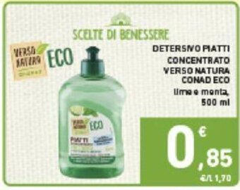 Conad Detersivo Piatti Concentrato Verso Natura Conad Eco lime e menta, 500 ml offerta
