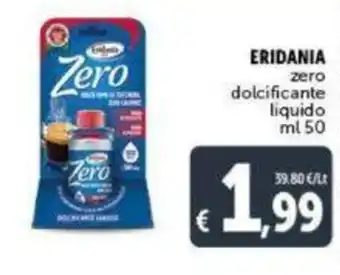 Deco Supermercati Eridania zero dolcificante liquido 50 ml offerta